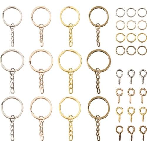 360pcs/set Screw Eye Pin Key Chain Key Ring keychain Keyrings Split Rings With Screw Pin For DIY Key Chains Jewelry Making