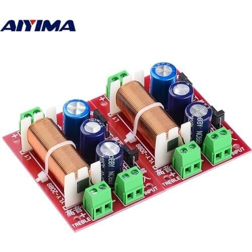 AIYIMA 2Pcs 400W Speaker Crossover Adjustment 2 Way Audio Tweeter Bass Filter Frequency Divider For 2-16 Ohm Speaker DIY