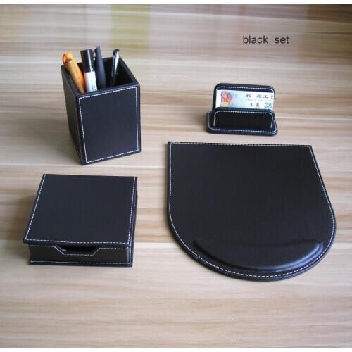 PU leather wood office desk accessories accesorios de escritorio y organizador desk storage organizer file organizer pen holder