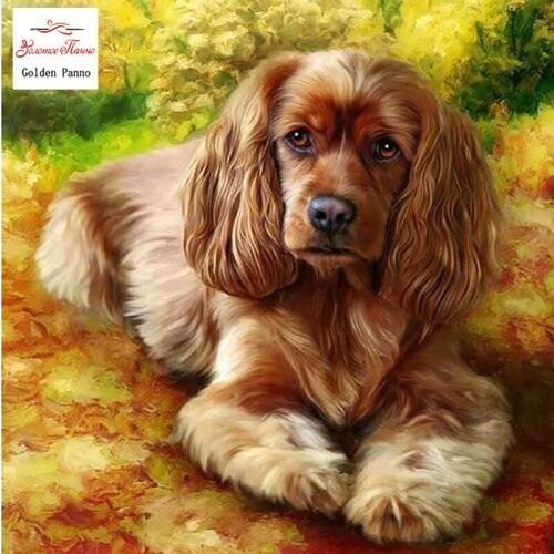 GOLDEN PANNO Diamond Painting Full Square 5D Diy Daimond Embroidery Diamant Mosaic Sale Displasy Broderie Diamant Pet Dog 01