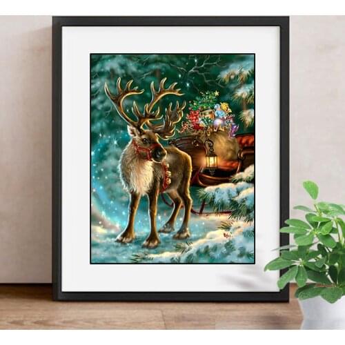 Diamond Painting Animal Diamond Embroidery Mosaic Full Square Rhinestone Cross-stitch Kits Wall Decor Christmas Gift Deer