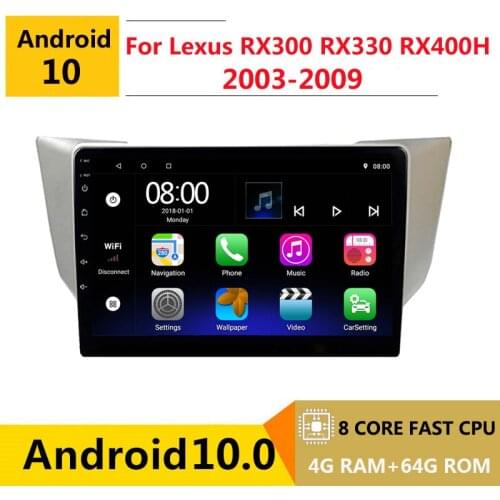 2 din 8 core android 10 car radio auto stereo for Lexus RX300 RX330 RX400H 2003 2004 - 2009 navigation GPS DVD Multimedia Player