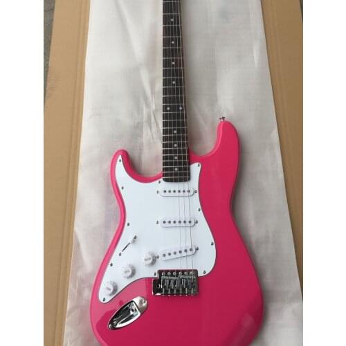 Free delivery / dark pink left handed high end st Guitar / China Electric Guitar