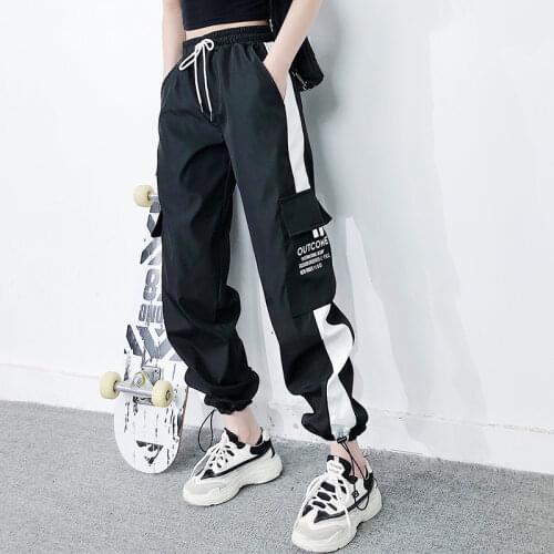 Fashion Female Cargo Pants High Waist Loose Harem Pants Women Slim Pants Overalls Casual Trouser