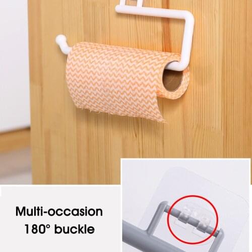 Tissue Storage Rack Plastic Paper Roll Holder Wall Mounted Towel Hanger Adjustable for Kitchen Bathroom Toilet Paper Holders