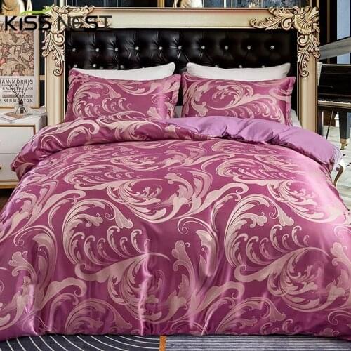 European Jacquard Comfort A/B Twin Bedding Set,Duvet Cover 200x200 220x240,1/2 Pillowcase And(Quilt Cover No Filling)Super King