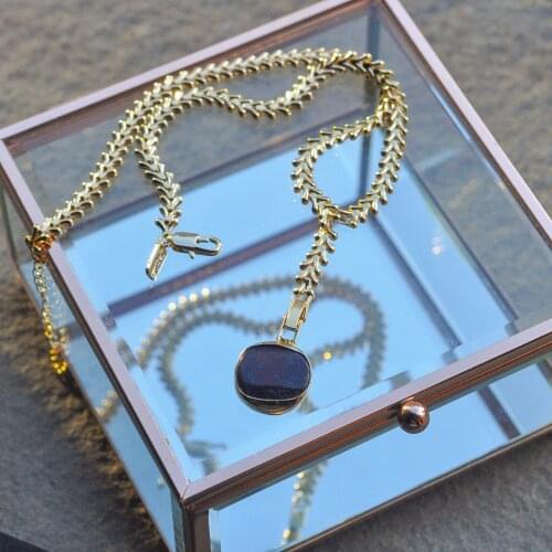 GULCE DERELI, JASPER BIRTHSTONE CHARM NECKLACE, INFINITY CHAIN NECKLACE, NEW SEASON, GIFT BOXX, GOLD/SILVER PLATED