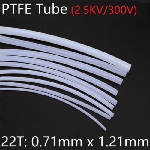 22T 0.71mm x 1.21mm PTFE Tube F46 Insulated Capillary Heat Protector Transmit Hose Rigid Temperature Corrosion Resistance 300V