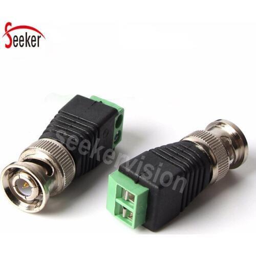 Coaxial/Cat5/Cat6 Cables BNC Connector UTP Video Balun BNC Male Adapter Coax Twist for Security System