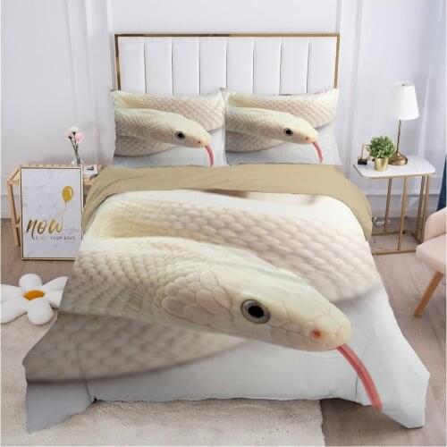 Snake bedding set Queen King Full Double Duvet cover set pillow case Bed linens Quilt cover 240x220 200x200 white