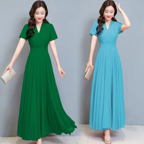 Summer Black Vintage 4XL Plus Size Beach Maxi Sundress Women Bodycon Party Vestidos 2021 Elegant Solid Chiffon Boho Midi Dresses