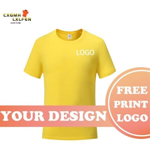 Summer Mens T-shirt Pure Cotton Multicolor Round Neck T-shirt Combed Siro Spin Top High-end Customized Logo Printing Brand Text