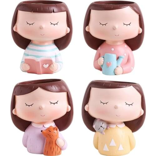 Mini 2.5 Inch Modern Succulents Pots Cute Girls Pattern Creative Beautiful