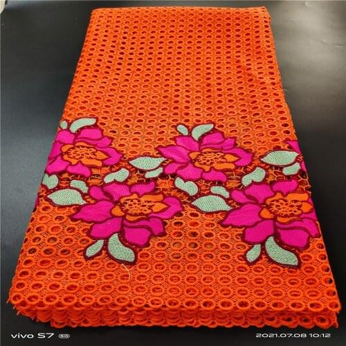 Latest Nigerian Lace Fabrics Fashion Women African Guipure Lace Cotton Swiss Embroidery Cord Fabrics For Wedding YYN125