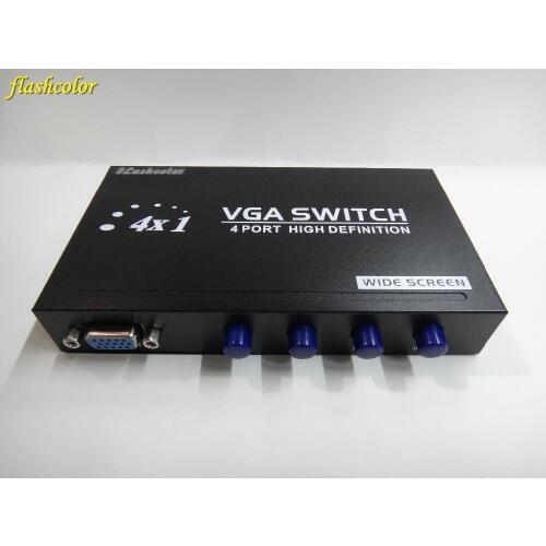 Flashcolor New 4 Ports 4 In To 1 Out VGA Splitter Switch Box
