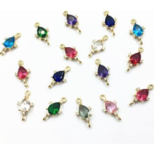 New arrival! 18x10mm 50pcs Copper/Crystal Drop shape Connector for Earring DIY Making, Jewelry Accessories Findings & Component