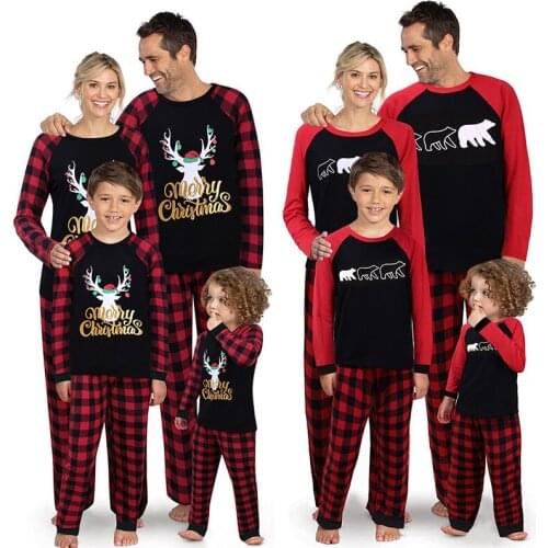 New Year Parent-child Matching Clothes Family Christmas Pajamas Set Baby Romper Daddy Mommy and Daughter Son Sleepwear Outfits