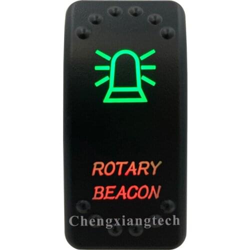 12v 24v, On Off, Up Green & Down Red Led Backlit - Rotary Beacon - Laser Rocker Switch for Car Boat Truck Bus Push Switch