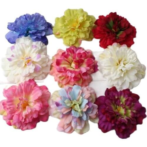 10PCS 4.8inch(12cm) Can Mix 8 Colors DIY Big Size Peony Artificial Silk Flowers Head For Home Wedding Party Decoration Flowers