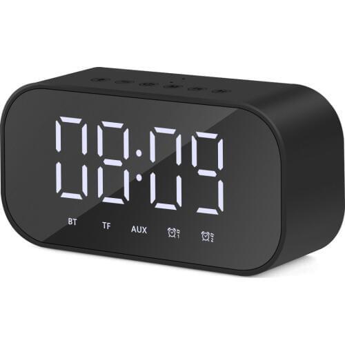 Portable Bluetooth Speaker Wireless Stereo Music Player Support LED Display Digital Alarm Clock TF card AUX Handsfree