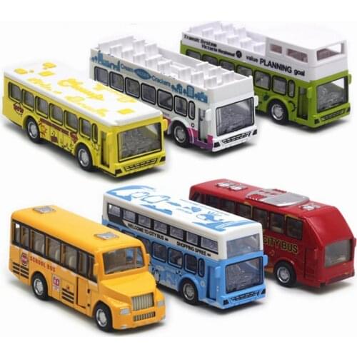 Practical Alloy Bus Pull Back Design Lightweight Children Toys Small Size Pull Back Car Model Gifts for Interactive Play 2021