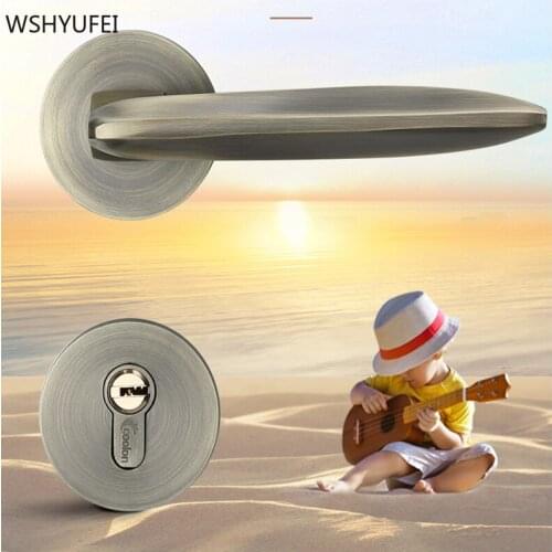 Modern Interior Bedroom American Split Lock Bathroom Door Handle Mute Solid Wood Room Wooden Door Lock Universal Furniture