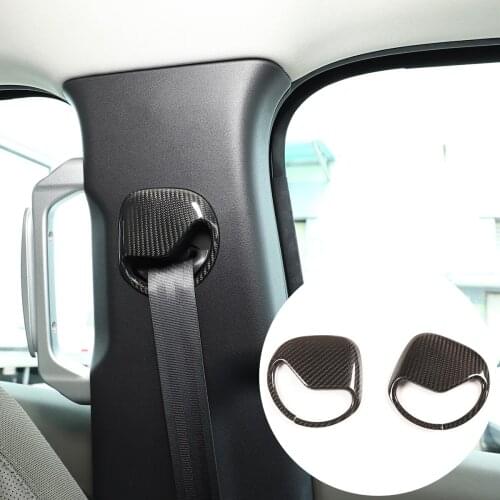 Car Seat Belt Trim For Land Rover Defender 90 110 20-22 Real Carbon Fiber Accessories Car Safety Belt Cover Trim Car Decoration