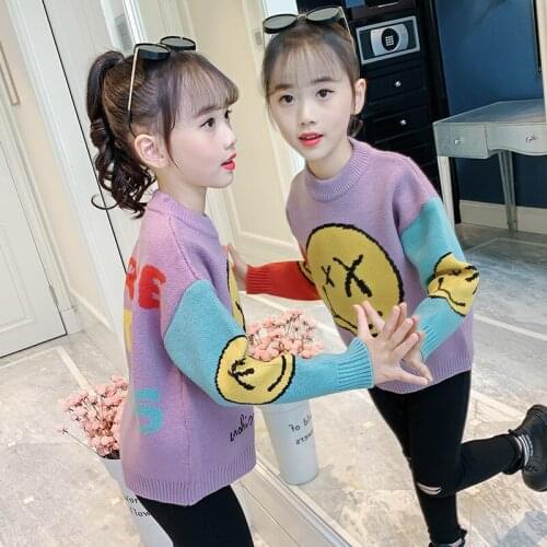 Girls Sweater Babys Coat Outwear 2021 Fashion Thicken Warm Winter Autumn Knitting Scoop Pullover Christmas Gift Childrens Clot