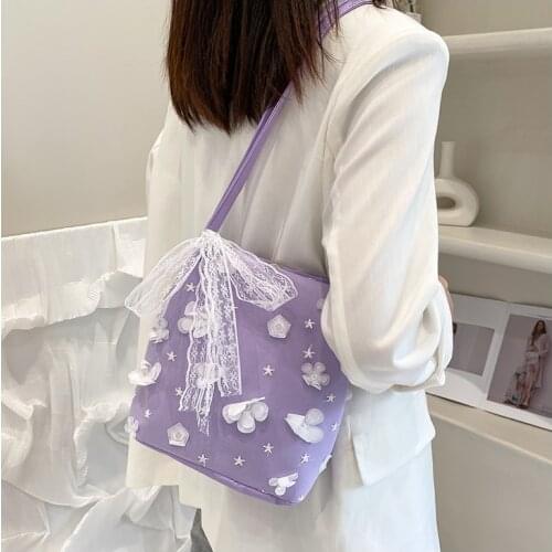 Women PU Canvas Bag Shoulder Bags Embossed Ladies Floral Handbag Casual Tote Literary Books Bag Shopping Bag For Girls Purse
