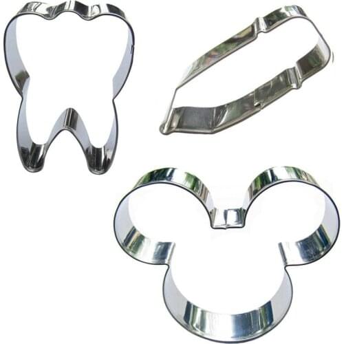 Teeth, Brush, Mitch head shaped 3 pieces biscuit cutting molds, baking tools, cake decorating soft candy tools