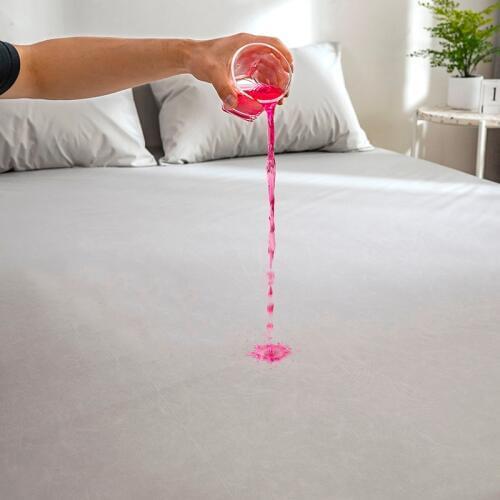 1pc Waterproof Solid Color Mattress Cover Stain Resistant Washable Bedspread Fitted Sheet Mattress Protective Cover