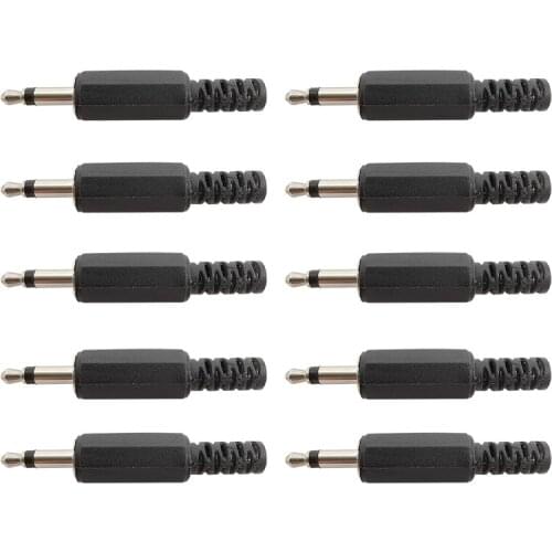 10/5pcs 3.5mm Male Plug Mono Headphone Connector Single Channel DIY 3.5 mm Audio Plug Jack Solder Extension Cable Connectors