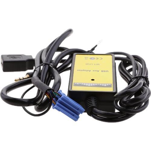 3.5mm MP3 Player AUX In Interface Adapter with USB Card Reader For VW Skoda