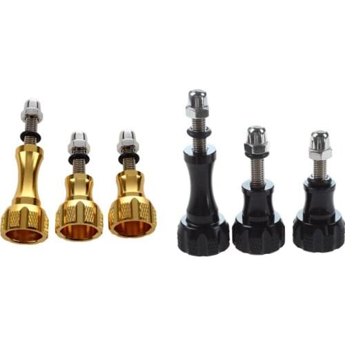 6X Aluminium Alloy Knob Thumb Screw Mount for Gopro Hero 5 4 3 Sjcam Sj4000 Sj5000 SJ6 M10 H9 H3 C30, Black & Gold