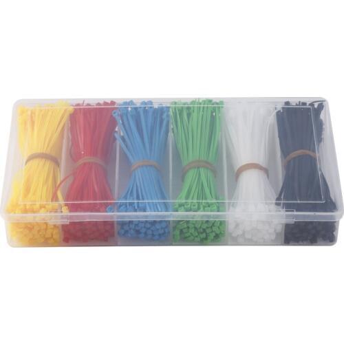 900 Pieces Zip Ties Self-locking Nylon Cable Ties Black White Red Yellow Blue Green 100mm Plastic Wire Ties drop shipping