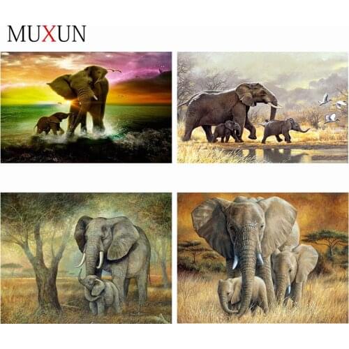 Full Square Drill 5D Div Diamond Painting Animals Elephant Diamond Embroidery Full Layout Dianond Mosaic Home Decoration Ep044