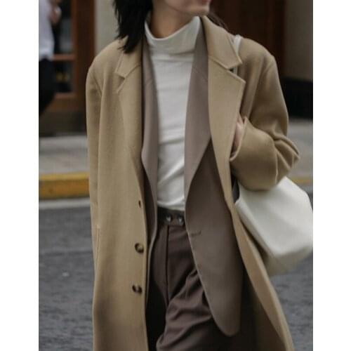 Khaki England Style Blazers Single Button Solid Colors Suit Women 2021 Spring Autumn New Fashion Chic Vintage Blazer Office Lady