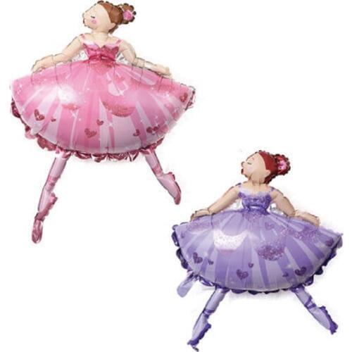 Large Size Ballet Dancing Girl Foil Balloons for Wedding Decoration Birthday Party Decoration Kids Baby Girl Jumbo balloon