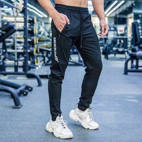 Quick Dry Jogging Pants Men Running Sport Football Soccer Training Pants Zipper Pockets Gym Fitness Leggings Trousers Sweatpants