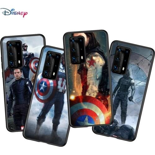 Marvel Falcon Winter Soldier For Huawei P40 P30 P20 Pro P10 P9 P8 Lite RU E Mini Plus 2019 2017 Black Phone Case Cover