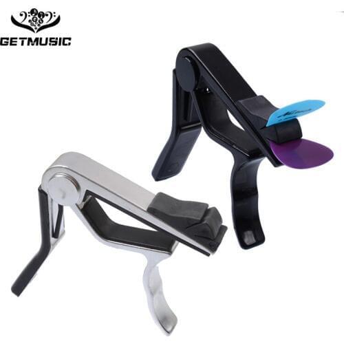 Alice Black And Silver Capo For Acoustic/ Electric/ Classical Guitar, Cappo On Guitarra With Pick Holder New