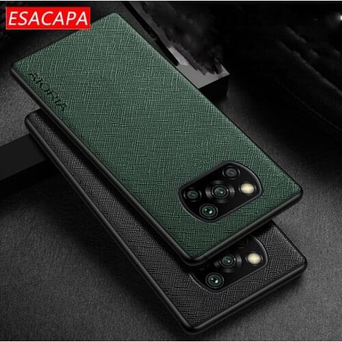 Business Soft Frame Shockproof Protection Phone Case For Xiaomi Poco X3 Pro M3 Luxury PU Leather Texture Cover For Xiaomi X3 Nfc