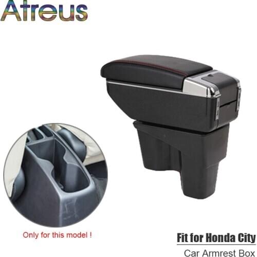 For Honda City 6th 2014-2017 2018 armrest box USB Charging interface heighten central Store content box cup holder ashtray