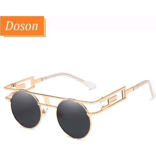 Gothic Steampunk Round Vintage Sunglasses Men Women Unisex Mirror Metal Sun Glasses Eyewear Retro Shades Oculos De Sol UV400