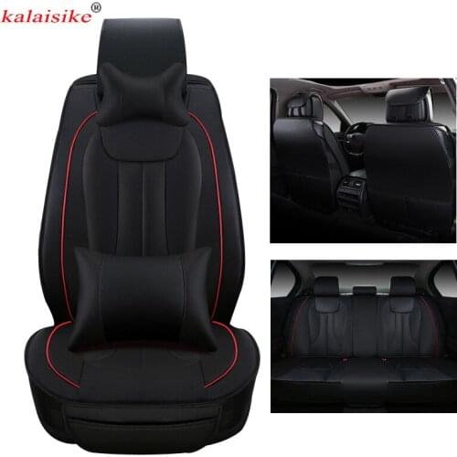 Kalaisike leather Universal Car Seat Cover for Cadillac all models ATS CTS SRX CT6 ATSL SLS XTS car styling auto accessories