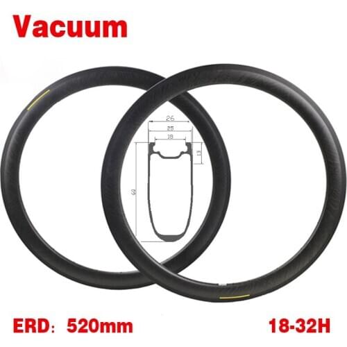 2020 Vacuum ERD 520MM Carbon Road Rim 18-32Holes 3K / UD / 12K / Marble Thermostability Stand Wear Road Bicycle Bike Accessories