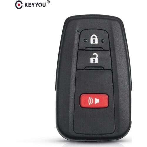 KEYYOU 2+1 Buttons Remote Smart Key Shell For Toyota Camry RAV4 Corolla C-HR 2018 2019 Car Key Case Cover Uncut Insert Blade