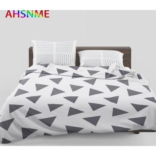 AHSNME black and white Geometric patterns Duvet Cover Sets ropa de cama For US AU EU RU Size fit and accept custom patterns
