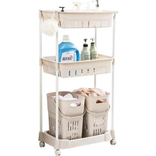Laundry basket, laundry, dirty clothes, storage basket, floor, household bathroom, bathroom storage rack, rack