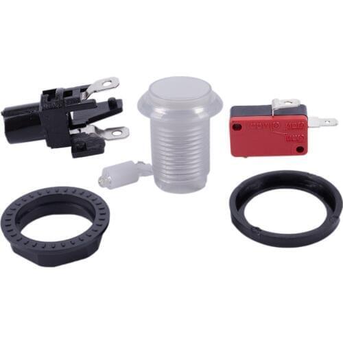 Round Lit Illuminated Arcade Video Game Push Button Switch LED Light 5V/12V Color:White